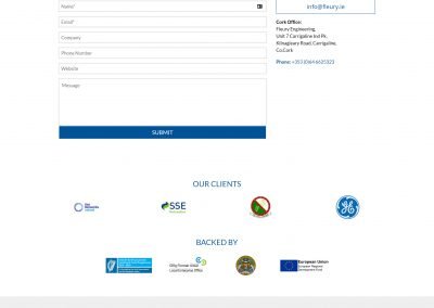 Fleury Engineering Website Contact Page Design