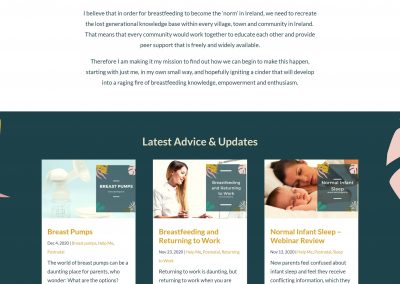 Latching On Breastfeeding Advice and Support Website Design Home Page