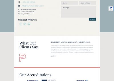 Purtil Solicitors Contact Page Design