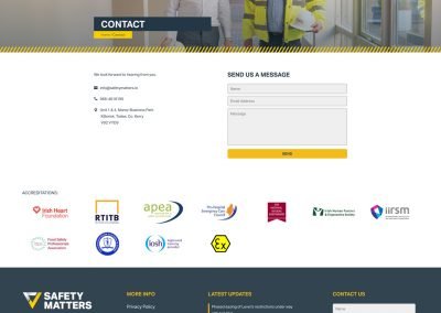 Safety Matters Contact Page Design